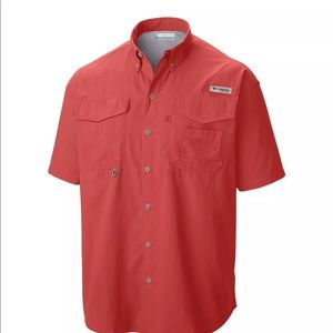Columbia PFG vent back fishing shirt med dk coral